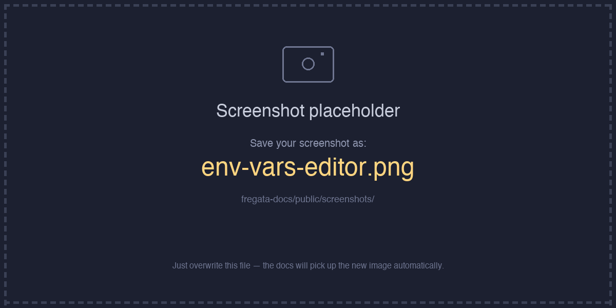 Environment Variables editor sheet
